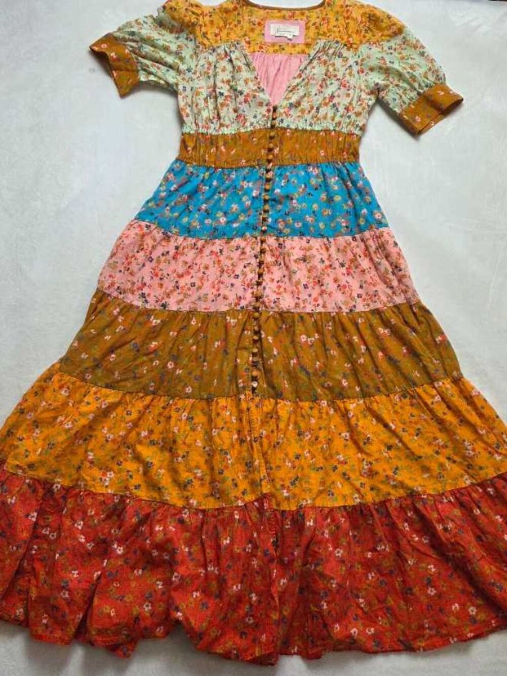 S By Anthropologie Tiered & True floral maxi prairie dress #6